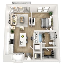 Studio, 1 bath, 678 sqft, $1,402