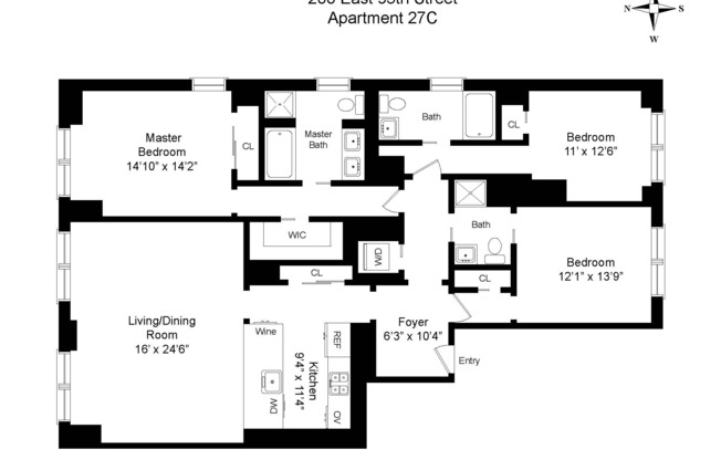 3 beds, 3 baths, 1,938 sqft, $20,000, Unit 27C