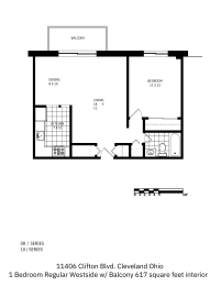 1 bed, 1 bath, 617 sqft, $920