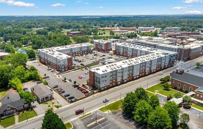 Overhead view of Park View Greer Apartments in Greer, SC.