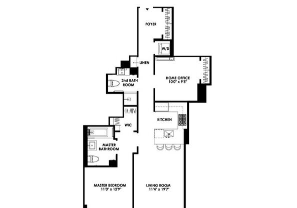 1 bed, 2 baths, $6,000, Unit 15F