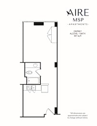 Studio, 1 bath, 467 sqft, $1,269