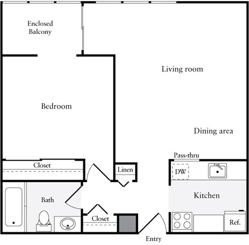1 bed, 1 bath, 725 sqft, $3,105, Unit 2210