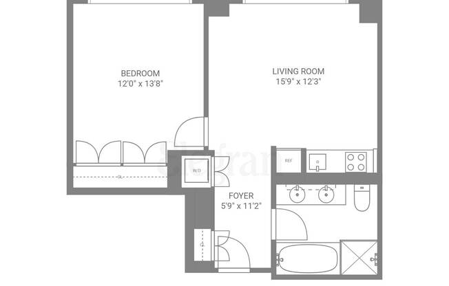 1 bed, 1 bath, 633 sqft, $6,050, Unit PHD