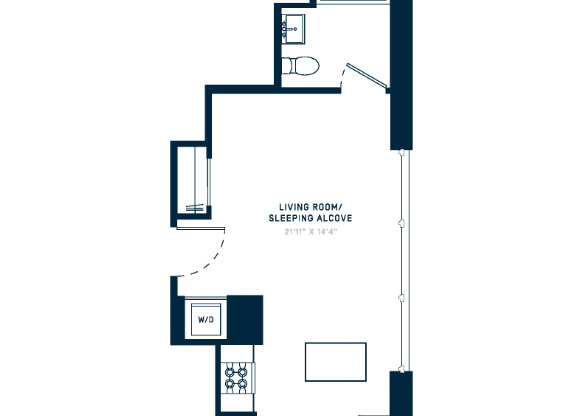 Studio, 1 bath, 437 sqft, $2,845, Unit 10K