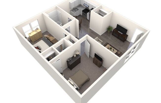 2 beds, 1 bath, 1,021 sqft, $1,042