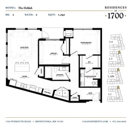 2 beds, 2 baths, 1,092 sqft, $2,732