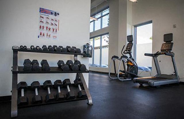 fitness center- free weights, cardio machines