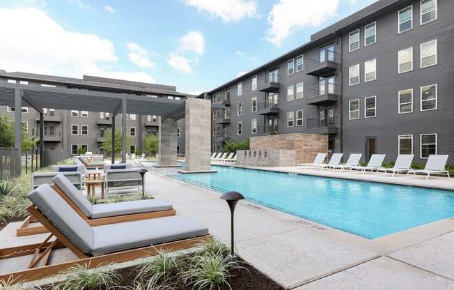 Extensive Resort Inspired Pool Deck at Windsor South Congress, Austin, 78745