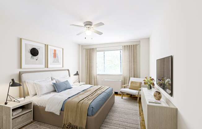 Bedroom at Shawnee Apartments, Arlington