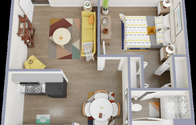 1 bed, 1 bath, 612 sqft, $795