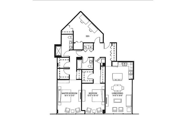2 beds, 2 baths, 1,403 sqft, $2,775, Unit 1002