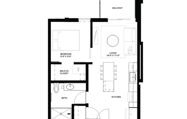 1 bed, 1 bath, 506 sqft, $1,575, Unit 404