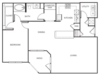 1 bed, 1 bath, 1,134 sqft, $1,790