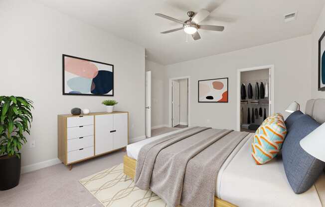 Master Bedroom with Large walk-in Closet and Private Bathroom