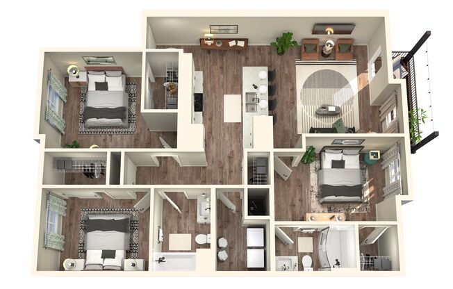3 beds, 2 baths, $2,150, Unit 1404