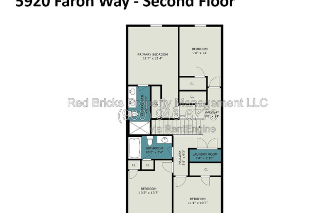 4 beds, 2.5 baths, 1,616 sqft, $1,995