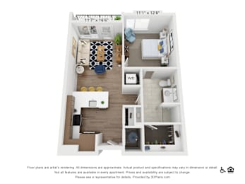 1 bed, 1 bath, 703 sqft, $2,033