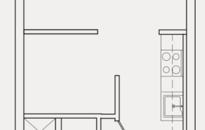 Studio, 1 bath, 452 sqft, $2,325, Unit 511