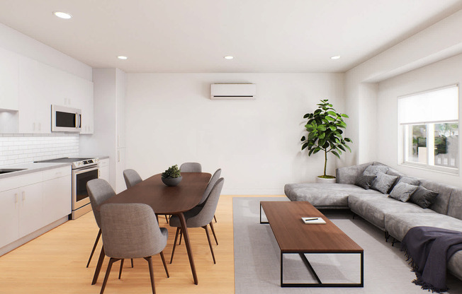 living room with hard surface flooring