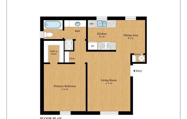 1 bed, 1 bath, 675 sqft, $975, Unit 201