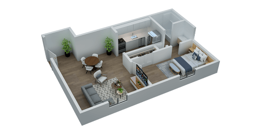 1 bed, 1 bath, 458 sqft, $1,226