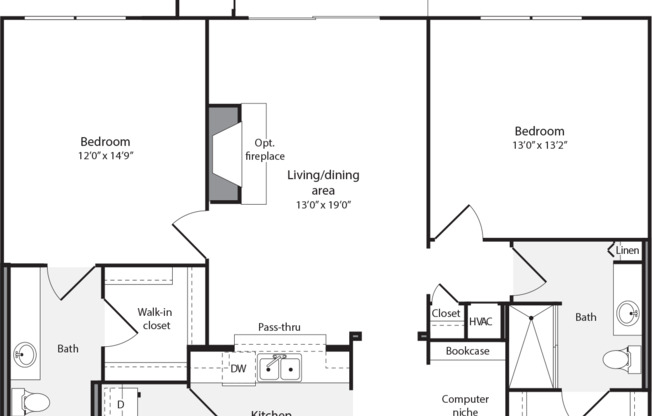2 beds, 2 baths, 1,136 sqft, $2,585, Unit 208
