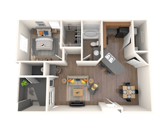 1 bed, 1 bath, 727 sqft, $1,498