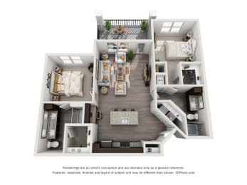 2 beds, 2 baths, 1,144 sqft, $1,854