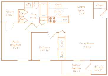 2 beds, 1 bath, 880 sqft, $2,378
