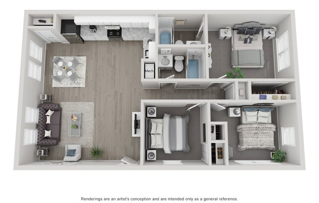 3 beds, 2 baths, 1,060 sqft, $1,525