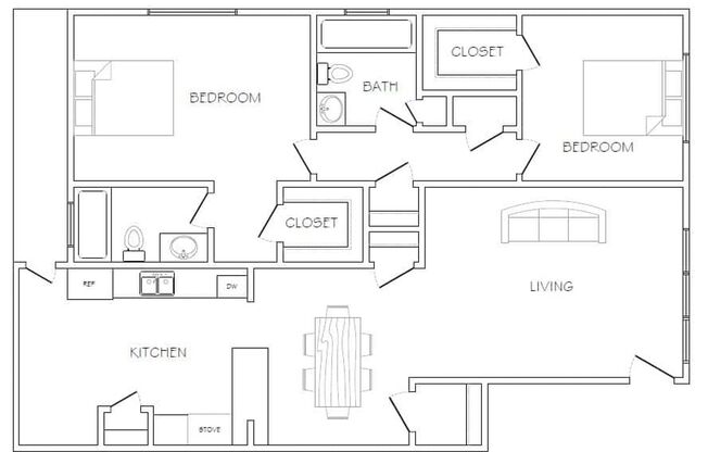 2 beds, 2 baths, 1,100 sqft, $1,850, Unit 202