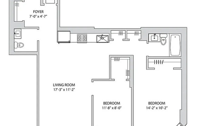 2 beds, 1.5 baths, $7,180, Unit 11F