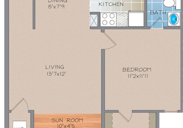 1 bed, 1 bath, 630 sqft, $1,200, Unit Q317