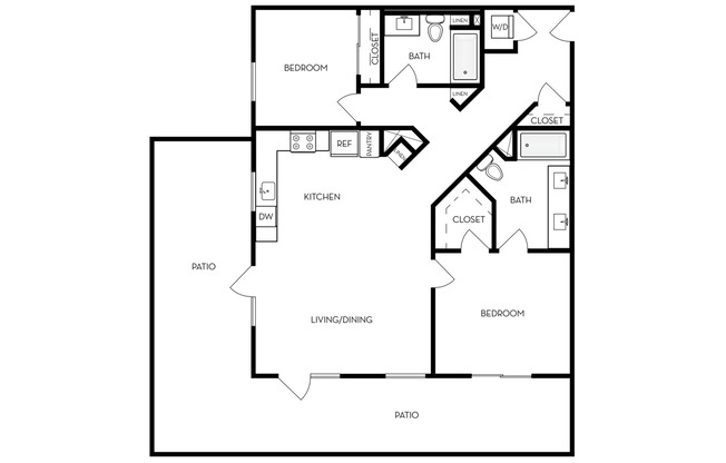 2 beds, 2 baths, 1,234 sqft, $4,958