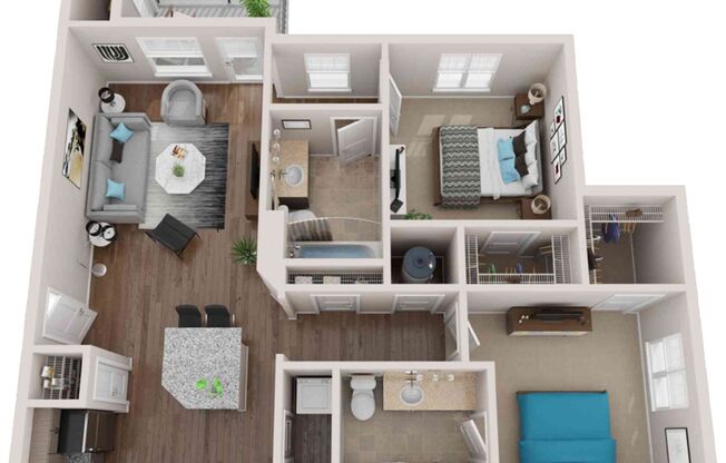 2 beds, 2 baths, 1,182 sqft, $1,575