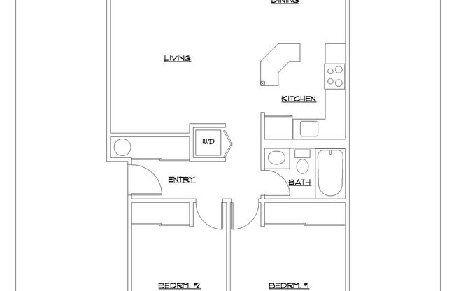 2 beds, 1 bath, 1,000 sqft, $2,200, Unit A216