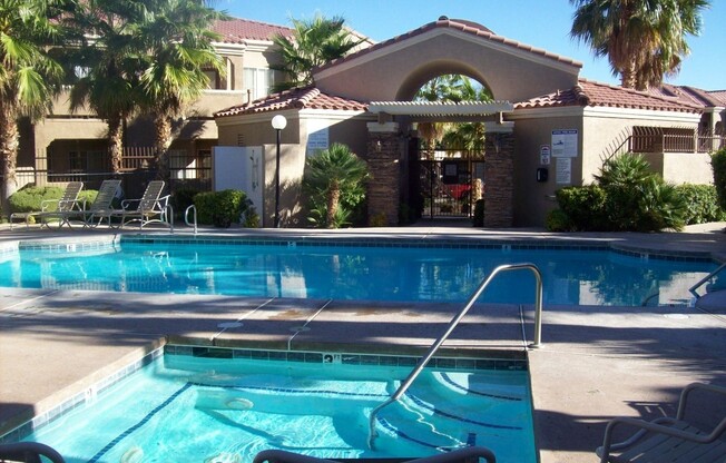 First floor two bedroom in gated Silverado Ranch community