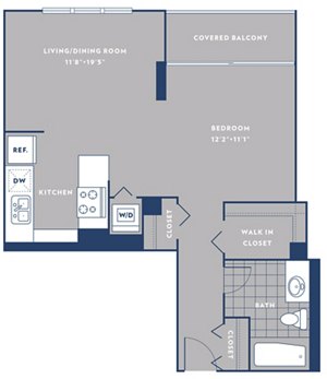 Studio, 1 bath, 612 sqft, $2,364