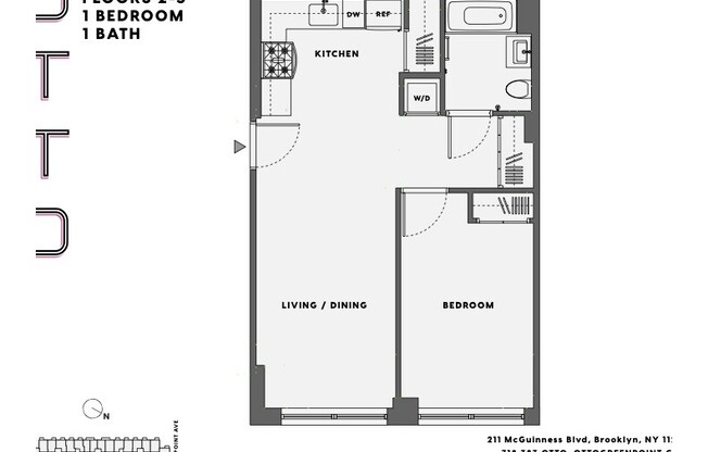 1 bed, 1 bath, $4,495, Unit 413