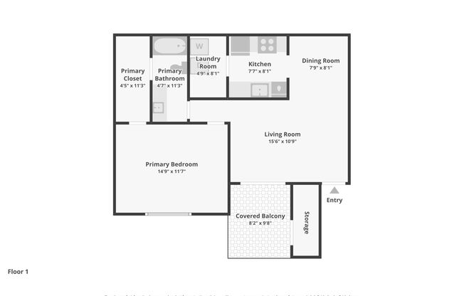1 bed, 1 bath, 756 sqft, $1,249, Unit 25C