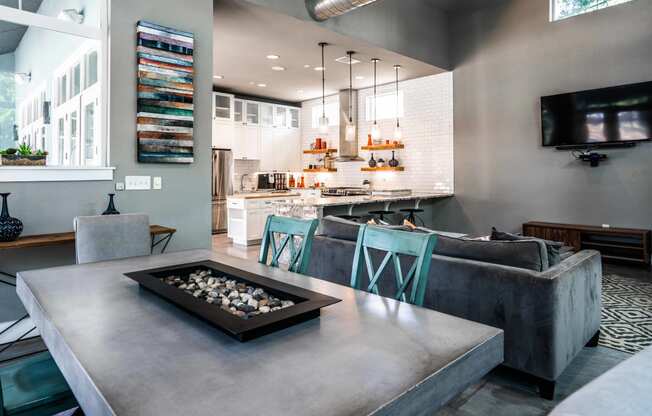 resident lounge area in luxury austin apartment