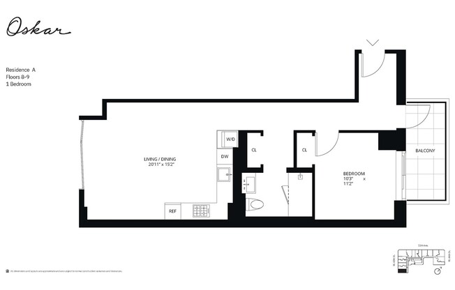1 bed, 1 bath, $5,995, Unit 8A
