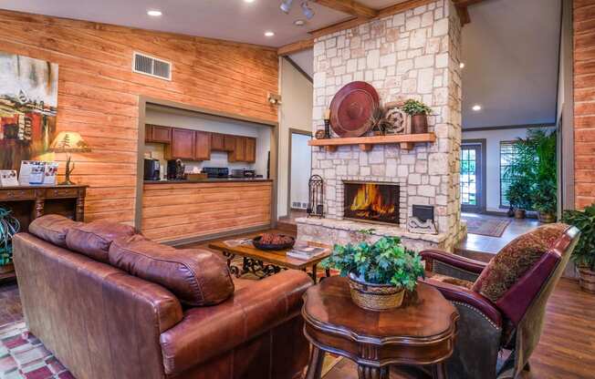 Clubhouse with fireplace