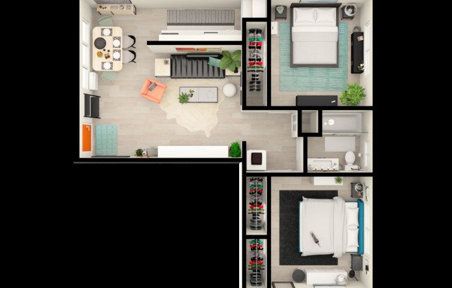 2 beds, 1 bath, 770 sqft, $1,644, Unit 506