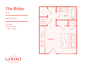 Studio, 1 bath, 317 sqft, $1,390