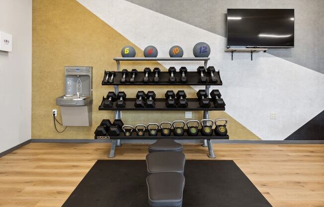 Free weights at North Peak