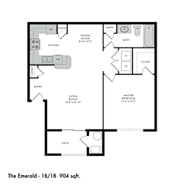 1 bed, 1 bath, 904 sqft, $1,535