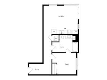 1 bed, 1 bath, 695 sqft, $2,673