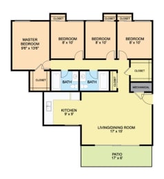 4 beds, 2 baths, 827 sqft, $2,035